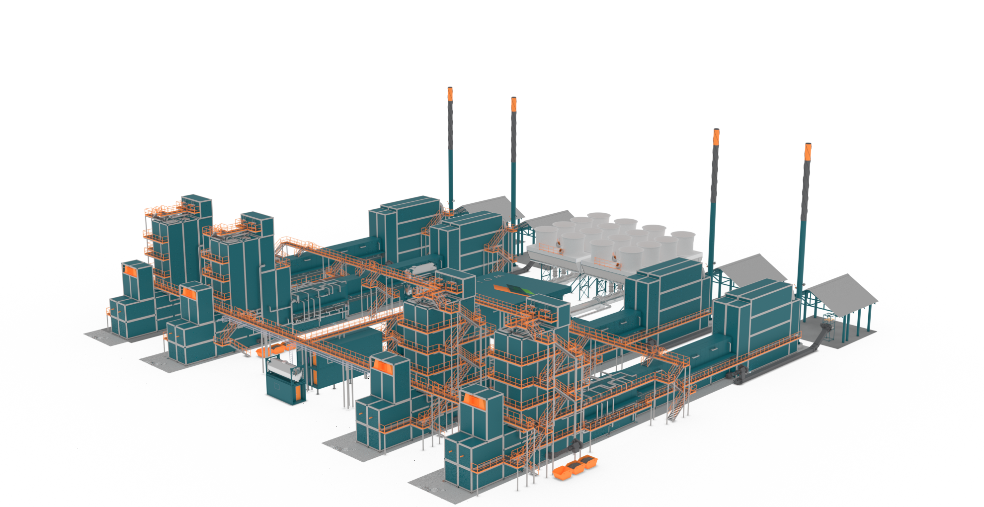 Four WOIMAlines, wasteWOIMA power plant, aerial view, WOIMA Corporation