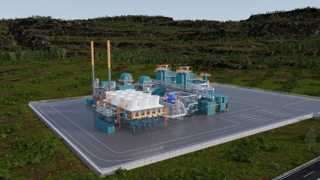 View of wasteWOIMA waste to energy power plant, plant is located on a mountain terrain